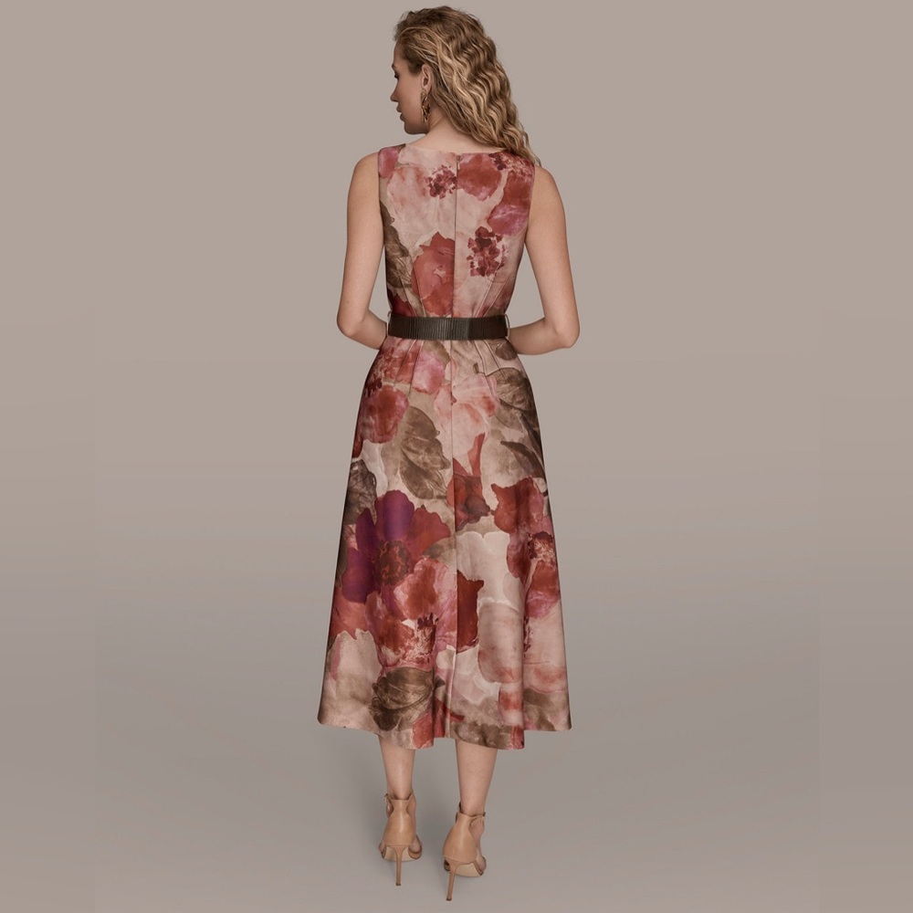 NWT Donna Karan Women's Floral Belted Dress, Rhododendron Multi, 6. $149 - Picture 5 of 6